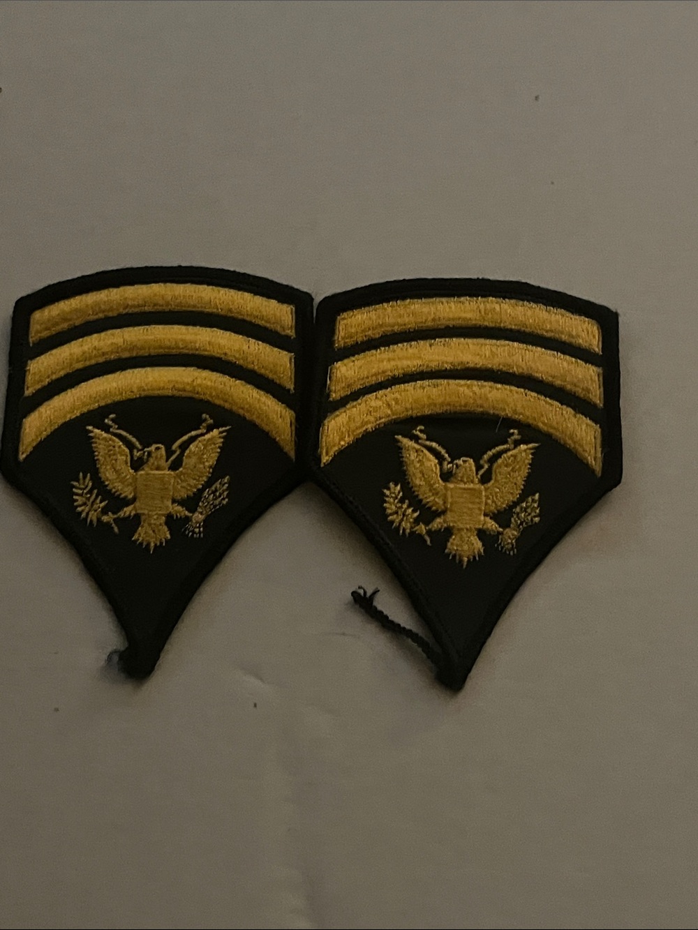 Gold and Black Embroidered Eagle Chevron Patch - Pair Army Air Force